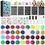 Kit de Tatouage à Paillettes Enfant 36 Couleurs Kit Tatouage Paillettes Enfant Filles 200 Pochoir Tatouage