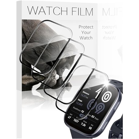 AIDOWU 4 Pièces Protection Écran Compatible avec Amazfit Bip 6 Screen Protection HD 9H Résistant Aux Rayures Pmma Verre Trempé p