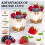 Vexillic Tasses à Dessert, 50 Pièces Gobelets à Dessert 150ml Verrine Dessert Transparent Coupes Carrés Réutilisables pour Tiram