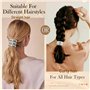 YUBBYSTU 3 Pièces Manchette de Cheveux, Attache Cheveux Femme en Métal, argenté Bijoux Cheveux, Elastique Cheveux pour Queue de