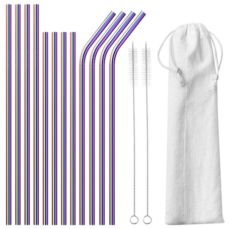 Gvolatee 12 Pcs Pailles en Acier Inoxydable 304