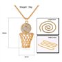 Collier de basket-ball avec pendentif en forme de panier de basket-ball pour les joueurs de basket-ball, Zinc