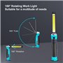 KLARUS Lampe de travail LED 550 lumens rechargeable, rotation à 180 ° + pliable à 180 °, 7 modes Lampe de poche LED pour réparat