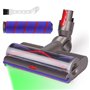 Laymi Brosse aspirateur pour Dyson V7 V8 V10 V11 V15 avec lumières LED pour tapis et sols durs Roues plus lisses Rouleau turbo-b