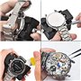 Newpop 18 Pcs Presse de Boîtier Montre, Professionnelle Kit Outil Montre de Réparation avec 12 Tailles de Moules, Remover Ouvre