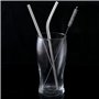 Gvolatee Paille Inox Reutilisable 12 Pcs (6 Droites + 6 Courbées), Pailles Bubble Tea 21cm avec 2 Brosses de Nettoyage, Paille M