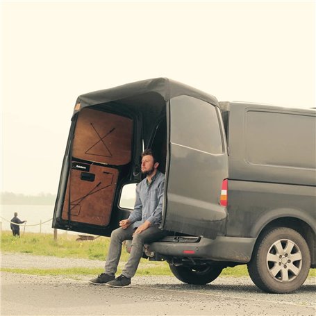 JUTTAUTO T5 Auvent de porte arrière de grange en tissu Oxford 210D robuste grande taille imperméable protection solaire pour tra