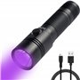 TATTU U1 UV Lampe de Poche 395nm Rechargeable Noir Lumière 5W Ultra-violet LED avec Câble de Charge Micro USB