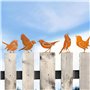 ZYEKIU 5 Pièces Oiseaux Decoratifs Decoration Jardin Exterieur Deco Exterieur Patine Rouille Naturelle Déco Jardin Métal Rouillé
