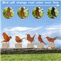 ZYEKIU 5 Pièces Oiseaux Decoratifs Decoration Jardin Exterieur Deco Exterieur Patine Rouille Naturelle Déco Jardin Métal Rouillé