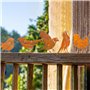 ZYEKIU 5 Pièces Oiseaux Decoratifs Decoration Jardin Exterieur Deco Exterieur Patine Rouille Naturelle Déco Jardin Métal Rouillé