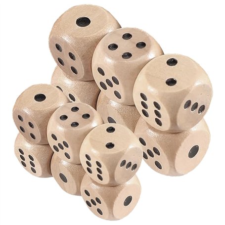 ZYEKIU 12 Pièces Dés en Bois Cubes Jeu 6 Faces Grand Cube