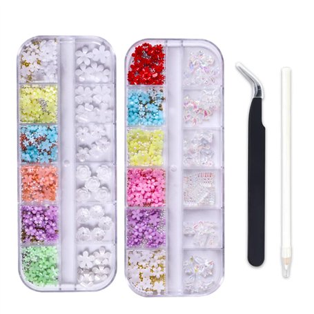 2 Boîtes 3D Fleur Nail Art