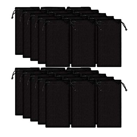 50 pièces Étuis à lunettes souple Etui de protection en microfibre noir Etui de nettoyage Lunettes de soleil Lunettes de vue Poc