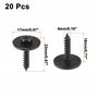 sourcingmap 20Pcs Noir Métal Vis Corps Pare-boue Pare-chocs Capote Clip de Fixation