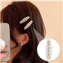 Élégante barrette à cheveux française - Barrette dorée avec perles - Accessoire de cheveux vintage de luxe - Pour mariage