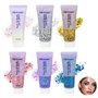 Set de 6 Body Glitter Gel, Gels Paillettes Visage et Cheveux, Paillettes Chunky Holographiques pour Maquillage Festival, Noël, P