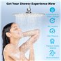 Tête de Douche 20cm Acier Inoxydable 304, Pommeau de Douche Rond 8 Pouces, Rotatif 360° Shower Head, Haute Pression, Economie d'