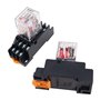 WANGCL Lot de 2 mini relais électromagnétique AC 24 V 8 broches relais DPDT relais 2 NO+2 NC avec base de prise indicateur LED