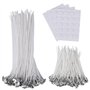 Mèches de Bougies Kit de Fabrication de Bougie Mèches Pré Ciré avec Mèche Autocollants Support Mèche Bricolage 212 Pièces