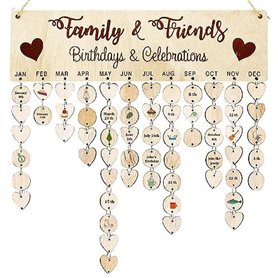 YHSKJCD Calendrier en Bois, En Bois D’anniversaire Rappel Calendrier, Plaque d'anniversaire pour Cadeau de Bricolage, Décoration YHSKJCD Calendrier en Bois