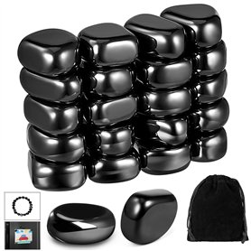 Tatxmalv 20 Pièces Aimants en Hématite Noirs, Pierres Magnétiques Naturelles Irrégulières, Pierres Magnétiques de Jeu avec Corde Tatxmalv 20 Pièces Aimants en Hématite Noirs