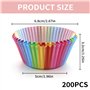 200 Pièces Caissette Muffins Papier,Moule Cupcake Muffin à Caissettes a Baking en Cuisson Cupcakes Cups de Moules Fond Paper Sul