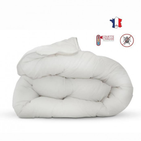 Couette anti-acariens - 220 x 240 cm - Chaude - 400 g/m² 2 personnes - Blanc - A 135,99 €