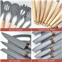 Set Couteaux de cuisine, ensemble d'Ustensiles de cuisine de 19 pièces, comprenant 5 couteaux et 13 Ustensiles de cuisine en sil