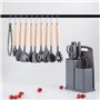 Set Couteaux de cuisine, ensemble d'Ustensiles de cuisine de 19 pièces, comprenant 5 couteaux et 13 Ustensiles de cuisine en sil