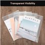 20 pochettes plastique A4, pochette transparente A4 avec fermeture et étiquette, porte documents imperméable