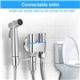 Douchette WC Bidet Toilette – Kit Douchette WC Haute Pression avec Robinet 2 Sorties et Tuyau 1,5M, Économie d’eau, Pommeau Ergo