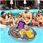 Porte-gobelet gonflable 2 en 1 - Pour bar de piscine et plateau à collation avec 8 trous - Grande capacité - Support de fête flo