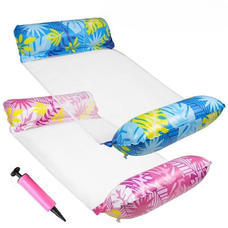 Lot de 2 hamacs à eau 4 en 1 avec filet et hamac gonflable de piscine – Hamac de piscine & hamac à eau