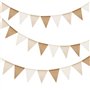AOOTUERL Guirlande Fanions Toile de Jute Brun et Beige