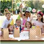Mexgcom 24 X 13 X 8 CM Sacs en Papier Kraft, 20 Sacs en Papier et 48 Autocollants, AdaptéS Aux Anniversaires D'Enfants, CéLéBrat