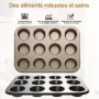 TTSTOIEE Moule à gâteau 2 pièces - Moule à muffins avec 12 cavités Revêtement antiadhésif résistant à des températures allant ju