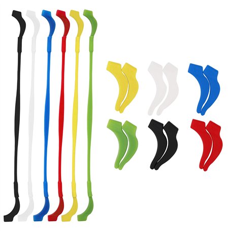 Lunettes Sangle avec Crochets Oreille Silicone Anti Slip Sports Bande Cordon pour Enfant Ado Homme Femme Multicolore 6 Pièces