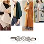 Pull Clips Alliage Sweater Shawl Clip Vintage Exquis et élégant Chandail Pince Cardigan Buckle Femme Châle Clips Cristal Strass