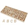 POFET 156 pièces (6 ensembles) totalement en bois majuscule lettres majuscules en bois alphabet A à Z pour l'artisanat d'art bri