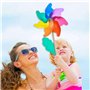 POFET Moulinet Arc-en-Ciel, Moulin à Vent Enfant Jouets pelouse Cour Ornements de Jardin coloré bâton en Bois Vent Spinner extér