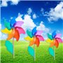 POFET Moulinet Arc-en-Ciel, Moulin à Vent Enfant Jouets pelouse Cour Ornements de Jardin coloré bâton en Bois Vent Spinner extér