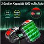 8 Pouces Mini Tronçonneuse à Batterie Avec Batterie 8000mAh Goldsea Tronçonneuse Électrique sans Fil Avec Graisseur Automatique