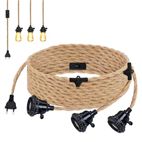 Douille de lampe E27 avec câble de lampe vintage