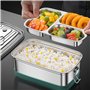 Lunch Box Inox, 2000ml Bento Lunch Box, Boite Inox Alimentaire Hermétique, Micro Ondable, Boite Repas Compartiment Facile à Nett