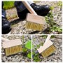 Désherbage Brosse Métallique, 5 Pièces Brosse Terrasse en Acier Robuste, Balai Brosse Exterieur pour Enlever Mousse et Mauvaises