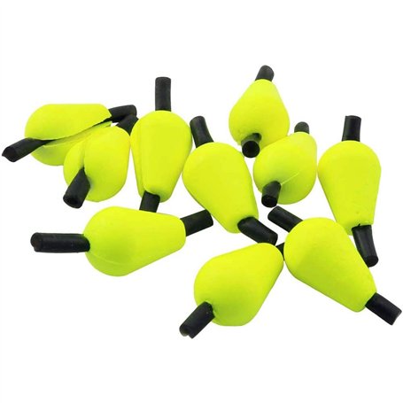 ANCLLO Lot de 6 indicateurs de forme d'olive en mousse flottante Jaune fluo