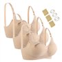 Seitop – Lot de 3 soutiens-gorge d'allaitement sans couture pour femme