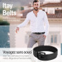 ITAY Ceinture Cuir Sans Métal - 34 mm - Boucle Sans Nickel Hypoallergénique et Indétectable sous les Portiques de Sécurité