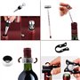 SumDirect Tire Bouchon, Lapin Style 9 Pcs Ouvre-vin avec Coupe-Capsule, Pompe et Thermomètre à Vin Aérateur,Anneaux Anti-Goutte,